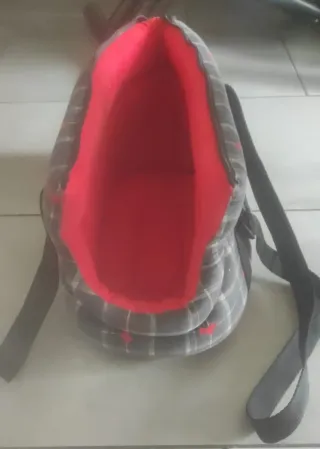 Trasportino cane medio/piccolo grigio/rosso