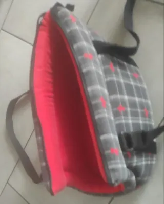 Trasportino cane medio/piccolo grigio/rosso