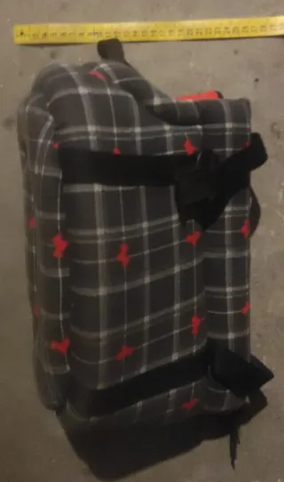 Trasportino cane medio piccolo grigio rosso