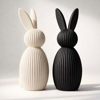 2 conejos decorativos modernos