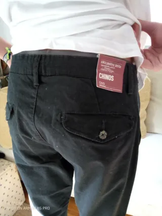 Pantalón chino slim negro Talla XS