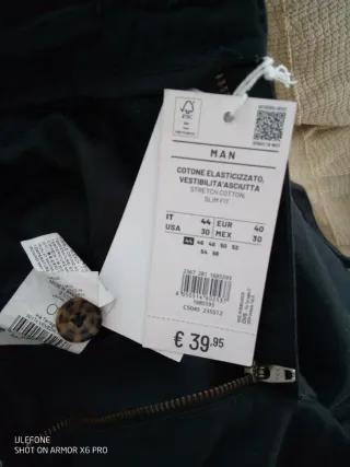 Pantalón chino slim negro Talla XS