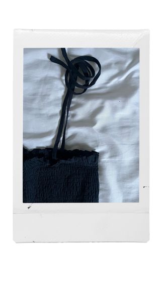 Top Volante Negro Talla Única