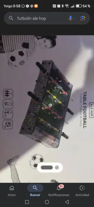 Mini futbolín de mesa