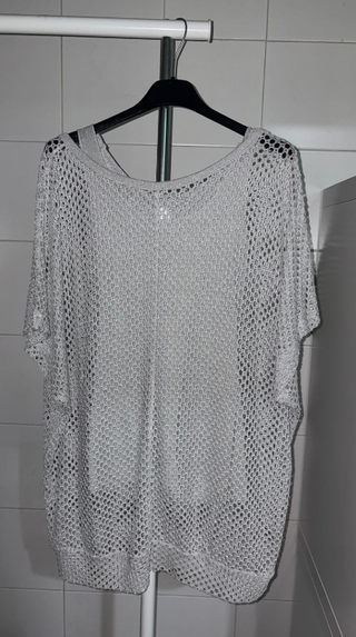 Camiseta plateada de red talla S. Tienda online