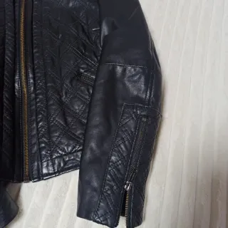 Chaqueta Piel Mujer Negra Talla S