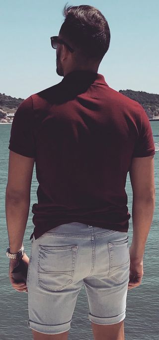 Polo Hollister Granate Talla M