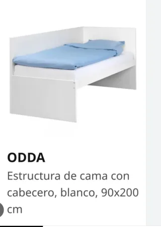 Estructura Cama ODDA Blanca 90x200