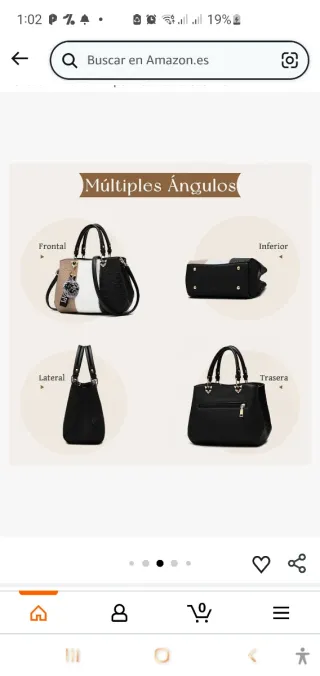 Bolso VARLIVOO Mujer Casual Bandolera Negro Blanco