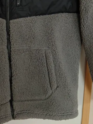 Abrigo Columbia Negro con borrego gris