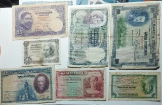 Lote de billetes de la República Española