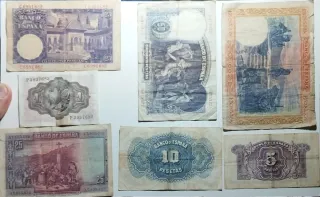 Lote de billetes de la República Española