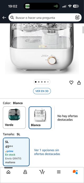 Humidificador Bear Blanco y Transparente