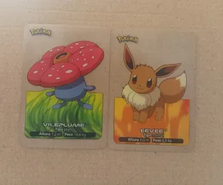 Cromos Pokémon Vileplume y Eevee