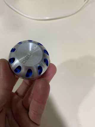 Pomo carrete pesca aluminio azul