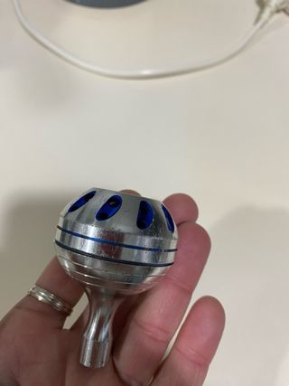 Pomo carrete pesca aluminio azul