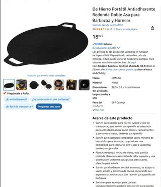 Nuevo:Plancha redonda de hierro para barbacoa