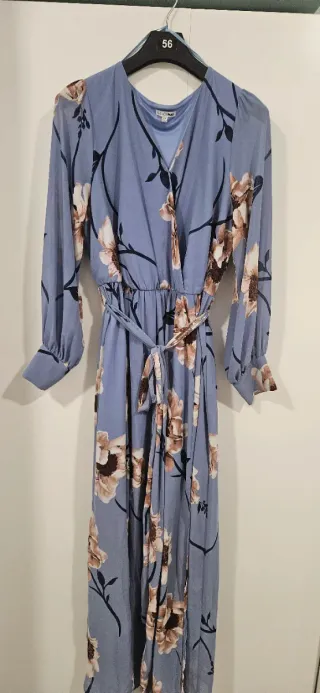 Vestido largo floral azul talla XXL
