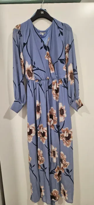 Vestido largo floral azul talla XXL