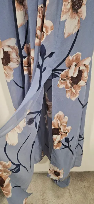Vestido largo floral azul talla XXL