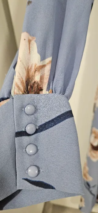 Vestido largo floral azul talla XXL