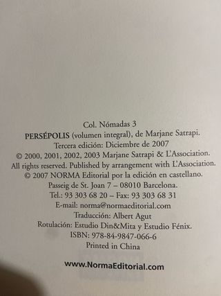 Persépolis, versión completa (Tercera edición)