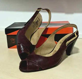 Zapatos mujer D'DOSS piel tacón talla 39 cereza