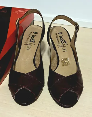 Zapatos mujer D'DOSS piel tacón talla 39 cereza