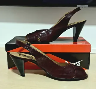 Zapatos mujer D'DOSS piel tacón talla 39 cereza