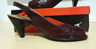 Zapatos mujer D'DOSS piel tacón talla 39 cereza