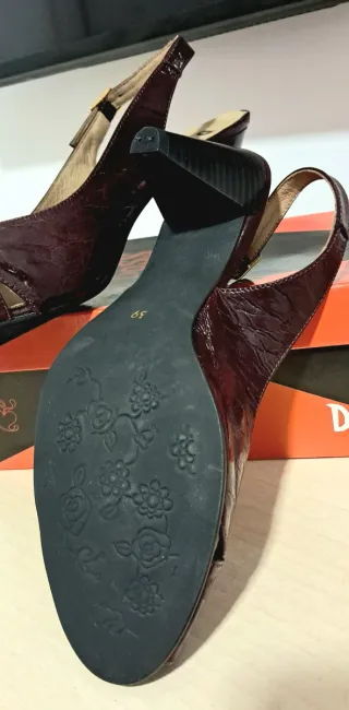 Zapatos mujer D'DOSS piel tacón talla 39 cereza