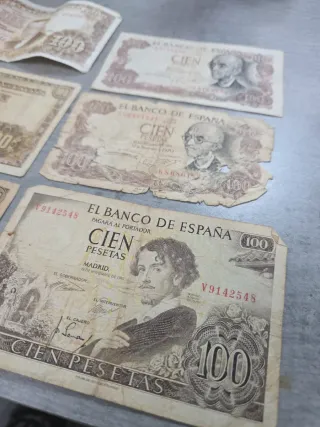 Billetes 100 Pesetas (1948, 1953, 1965, 1970)