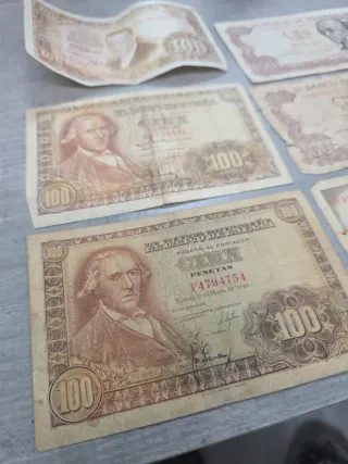 Billetes 100 Pesetas (1948, 1953, 1965, 1970)