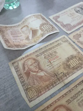 Billetes 100 Pesetas (1948, 1953, 1965, 1970)