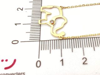 cadena oro 18k con piedra con circonita 22cm