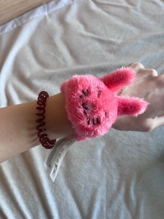 Pulsera de Peluche de Conejo Ajustable Rosa