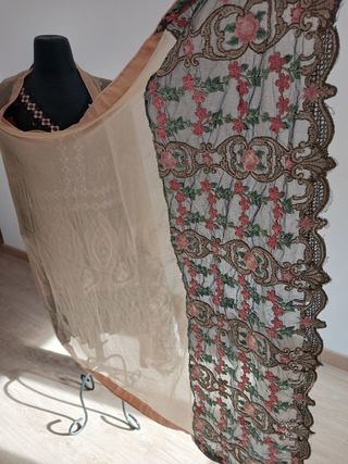 Enorme pañuelo, chal, foulard India vintage