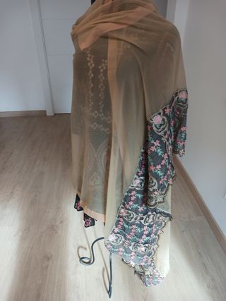 Enorme pañuelo, chal, foulard India vintage