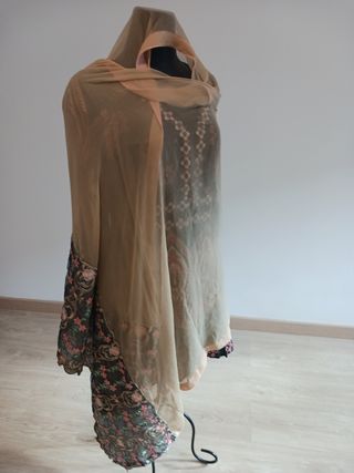 Enorme pañuelo, chal, foulard India vintage