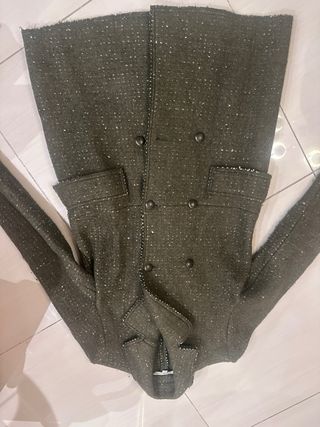 Abrigo Zara Mujer Verde Oliva