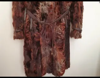 Abrigo Piel Cordero Marrón Multicolor