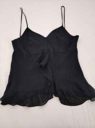 Top negro tirantes volantes talla 42