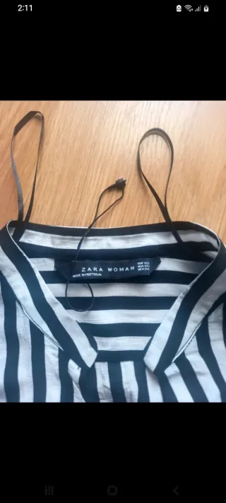 Camisa Zara Woman/ bolsillo contraste [a estrenar]