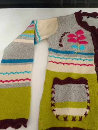 Cárdigan de punto bordado multicolor