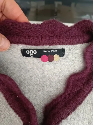 Cárdigan de punto bordado multicolor