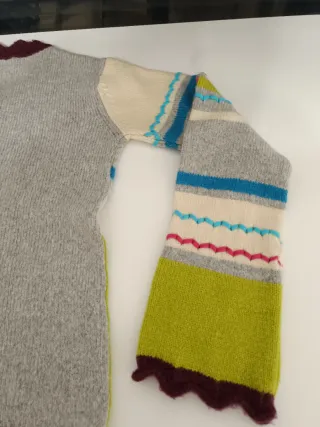 Cárdigan de punto bordado multicolor