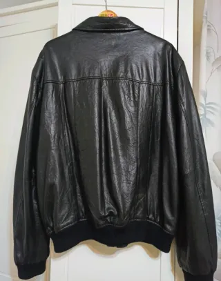 Cazadora Piel Calvin Klein Negra