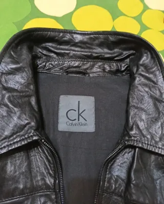 Cazadora Piel Calvin Klein Negra