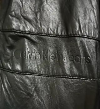 Cazadora Piel Calvin Klein Negra