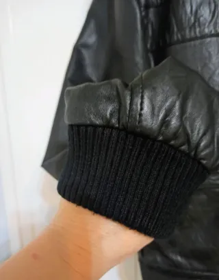 Cazadora Piel Calvin Klein Negra